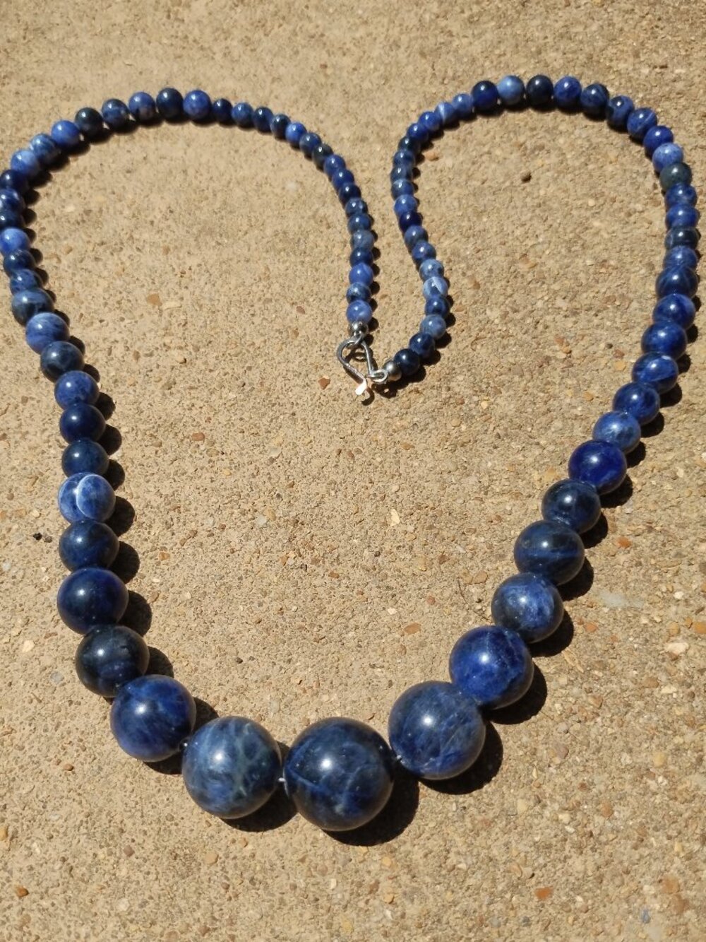 Jay King DTR Graduated Sodalite Bead 30" Necklace 925 Sterling Silver